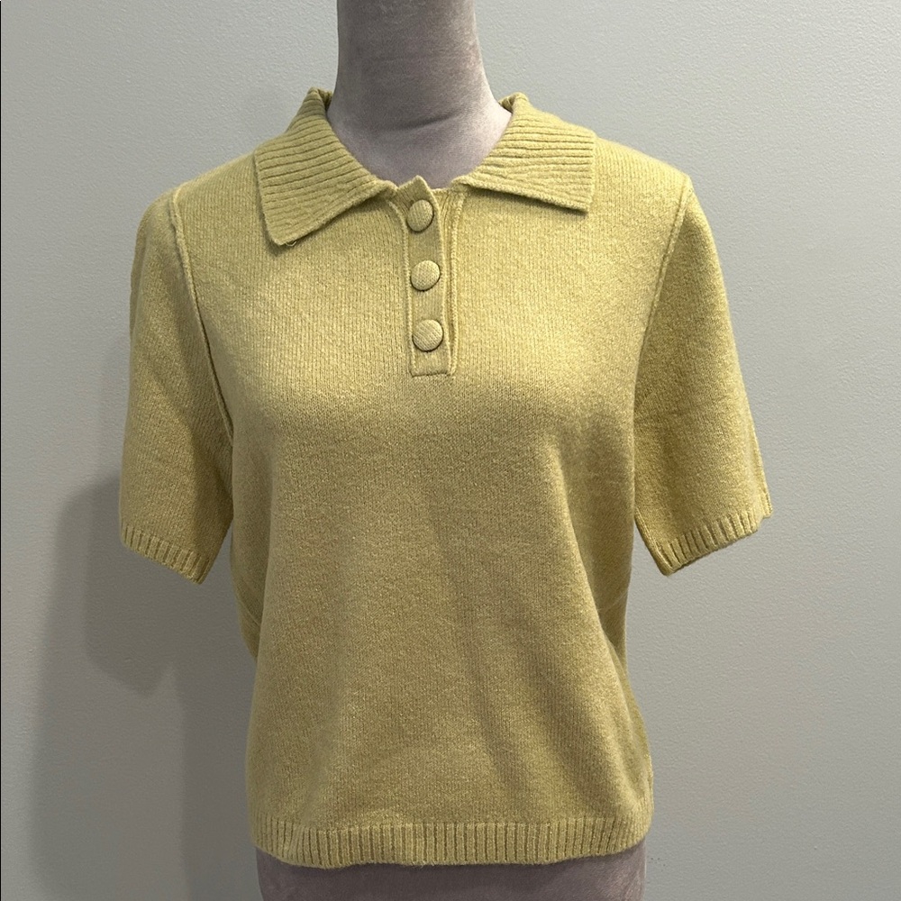 Halogen Short Sleeve Collared Sweater S